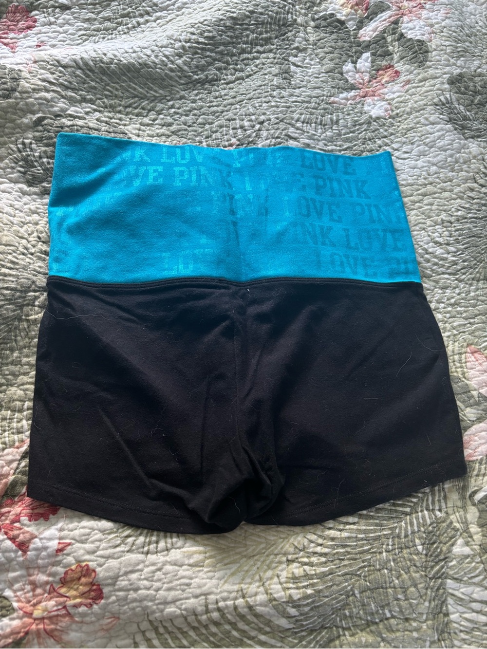 PINK Victoria’s Secret Yoga Shorts | Black & Turquoise | Women’s